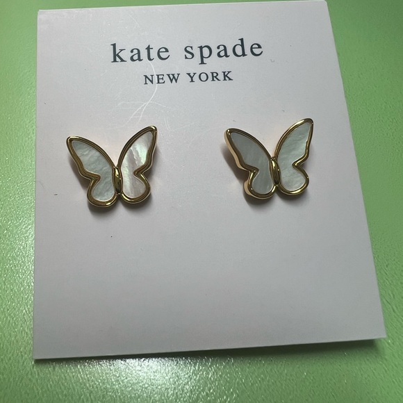 kate spade Jewelry - New Kate Spade Mother of Pearl Butterfly and Reversible Pearl Earrings